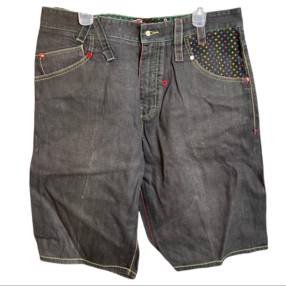 Coogi Black Denim Bermuda Shorts Size 38